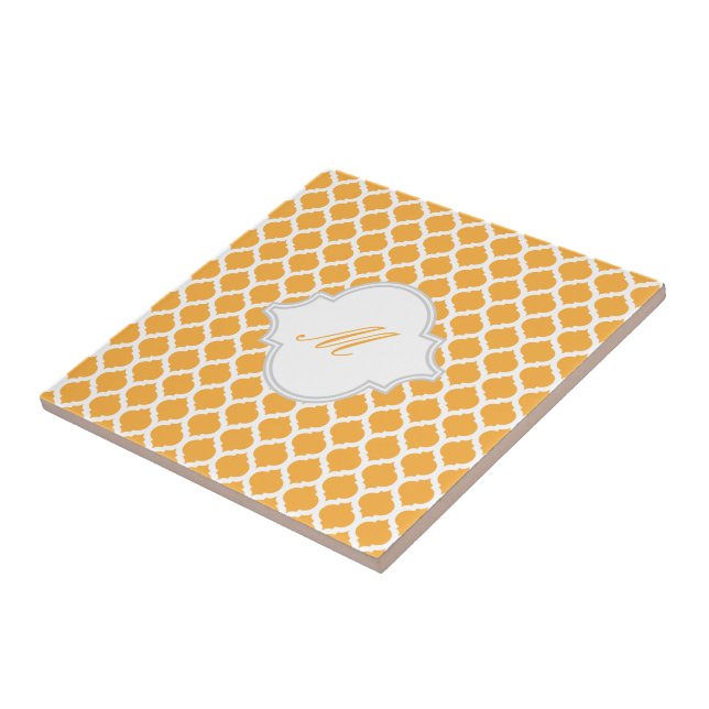 Padrão marroquino laranja com Trivet de Azulejo Mo (Lateral)