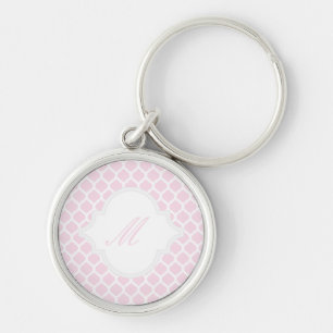 Padrão marroquino rosa com Chaveiros monogramas