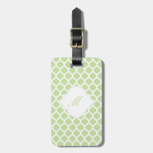 Padrão marroquino verde com etiquetas de bagagem m