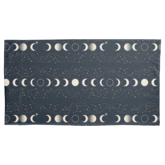 Padrão Minimalista de Fases Lunares com Estrelas e (Frente)