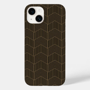 Padrão Minimalista de Linha Geométrica Castanho