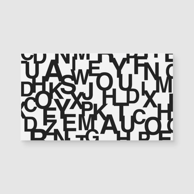 Padrão moderno, abstrato, confuso com letras (Frente)