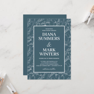 Padrão moderno com andorinhas. Convite De Casament