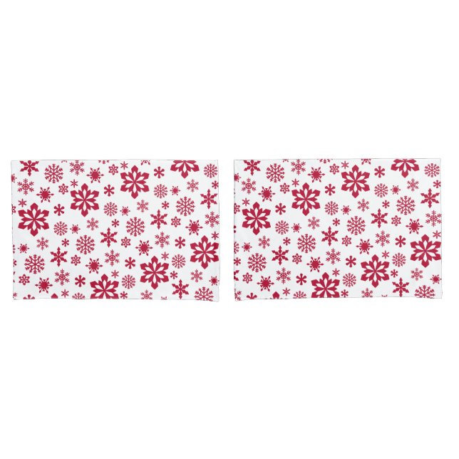 Padrão moderno de flocos de neve vermelho e branco (Frente - conjunto)