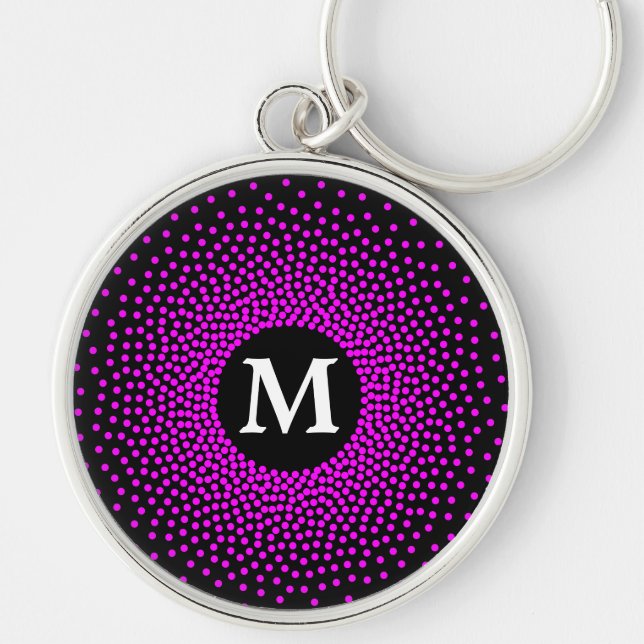 Padrão moderno de ponto magenta com Chaveiro MONOG (Frente)