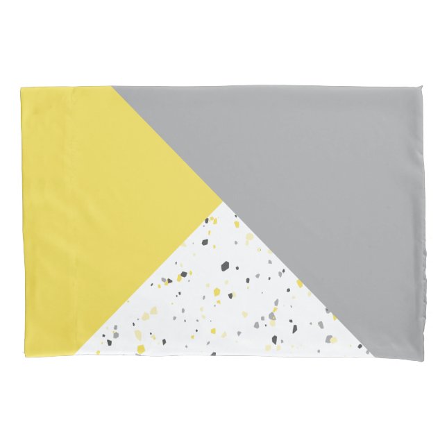 Padrão Moderno de Terrazzo Amarelo Cinza (Frente)