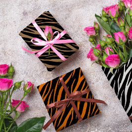 Padrão Moderno de Zebra Tiger e Tabby Impressão Cu
