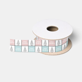 Padrão Moderno do Pastel Azul e Rosa de Natal