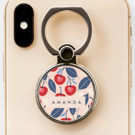Padrão Monograma Personalizado de Cereja e Folha