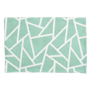 Padrão mosaico verde menta e branco