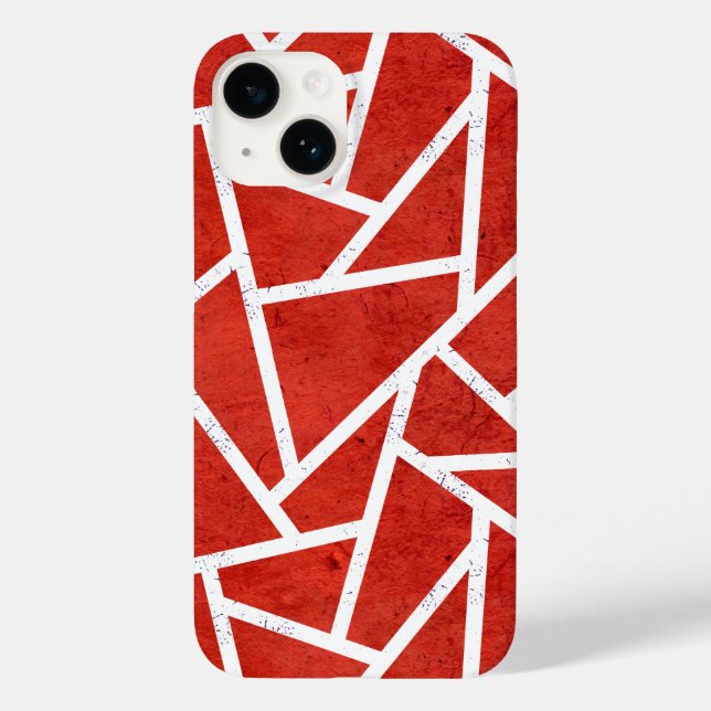 Padrão mosaico vermelho e branco (Verso)