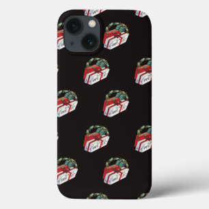 Padrão Natalino Vintage com Presentes Enfaixados