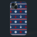 Padrão Náutico Vermelho Branco E Azul<br><div class="desc">Padrão com elementos náuticos | © e ® Bigstock® - Todos os direitos reservados.</div>