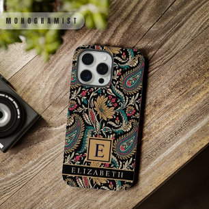 Padrão Paisley Preto Dourado Amarelo Personalizáve
