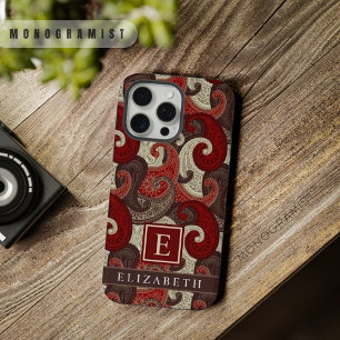 Padrão Paisley Vermelho Branco Cinza Marrom Person
