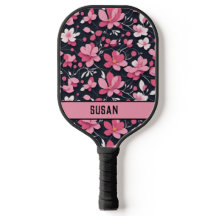 Padrão/Personalização Floral Preto e Rosa-na moda