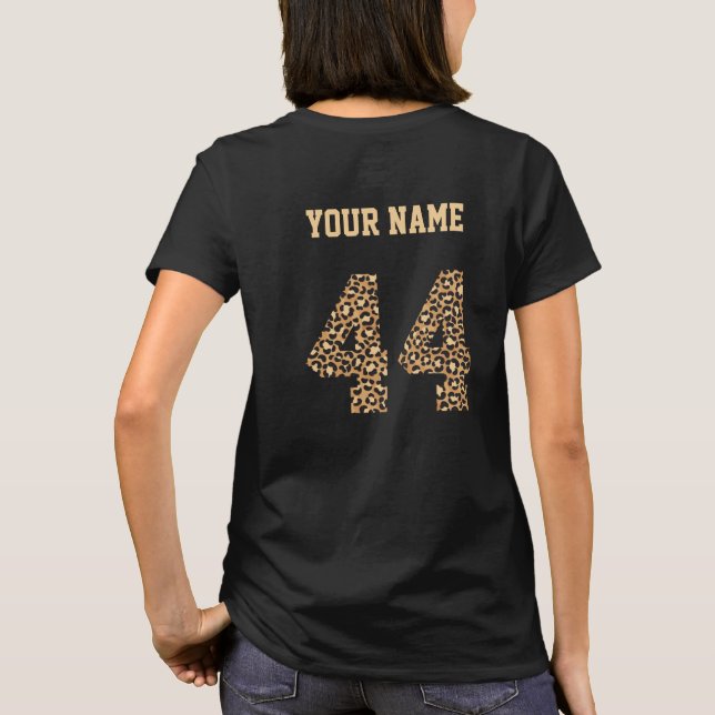 Padrão Personalizado Chita Número 44 T-Shirt (Verso)