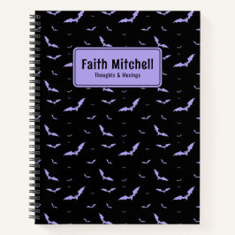 Padrão Personalizado de Bat Preto e Roxo Gótico