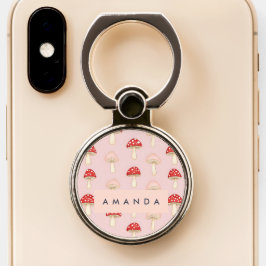 Padrão Personalizado de Cogumelo Vermelho Rosa-Ros