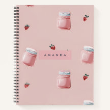 Padrão Personalizado De Jar De Morango Rosa