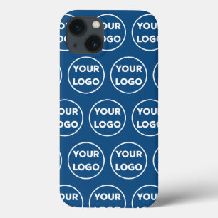 Padrão personalizado de logotipo comercial em azul