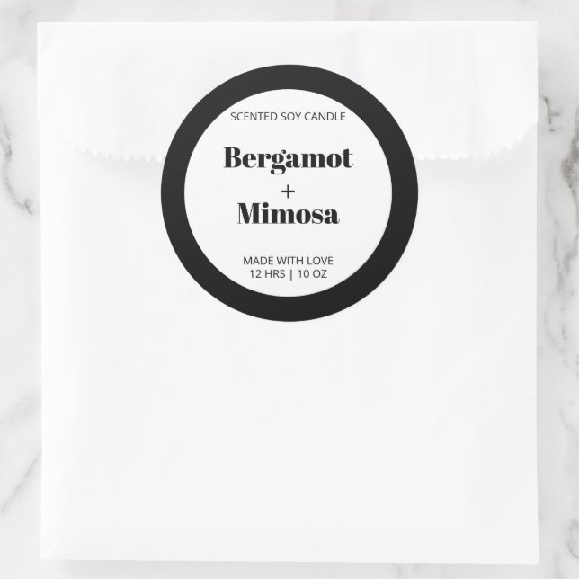 Padrão Personalizável de Etiqueta de Vela Moderno (Bolsa)