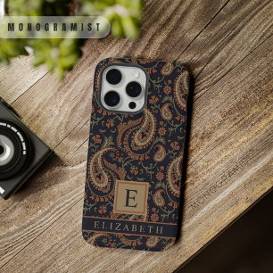 Padrão Personalizável de Paisley Azul Escuro