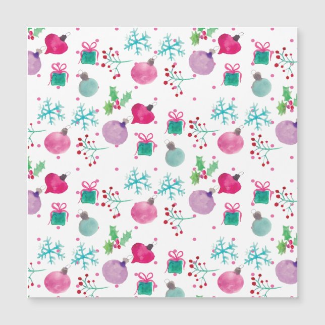 Padrão Pintado à Mão de Natal com Aquarela (Frente)