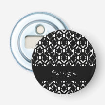 Padrão Preto Branco Pérolas Art Déco Personalizado