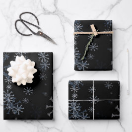 Padrão preto de flocos de neve de Natal