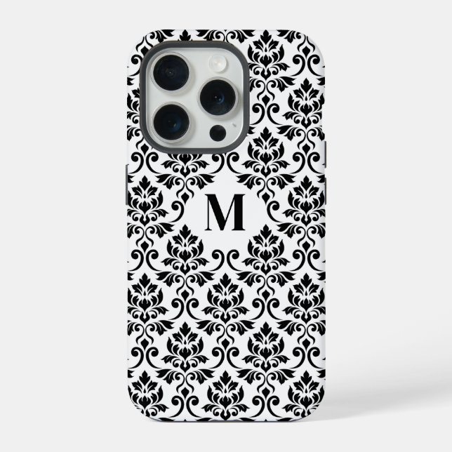 Padrão Preto Feuille Damask (Personalizado) (Verso)