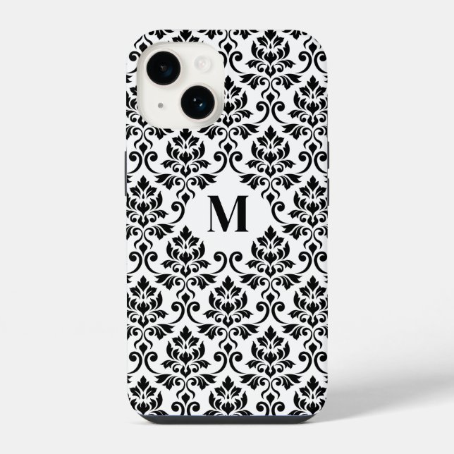 Padrão Preto Feuille Damask (Personalizado) (Verso)