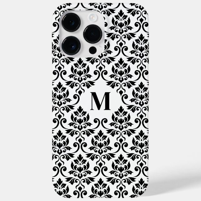 Padrão Preto Feuille Damask (Personalizado) (Verso)