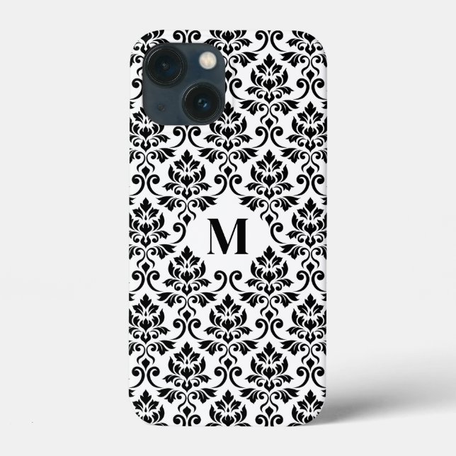 Padrão Preto Feuille Damask (Personalizado) (Verso)