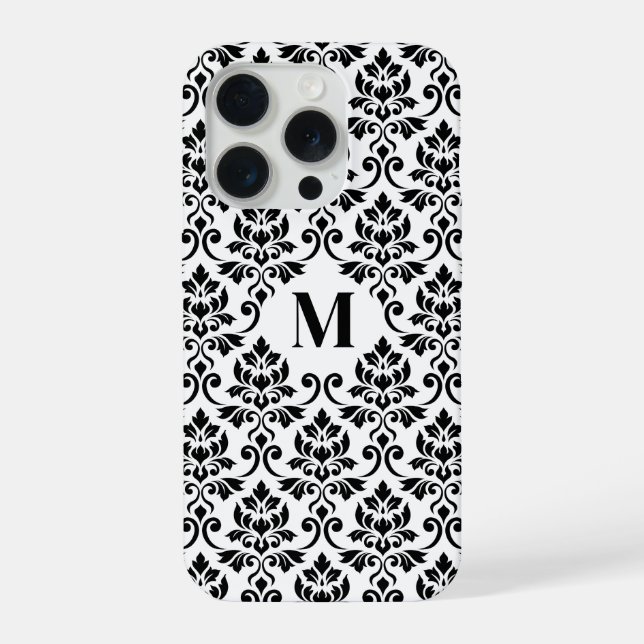Padrão Preto Feuille Damask (Personalizado) (Verso)