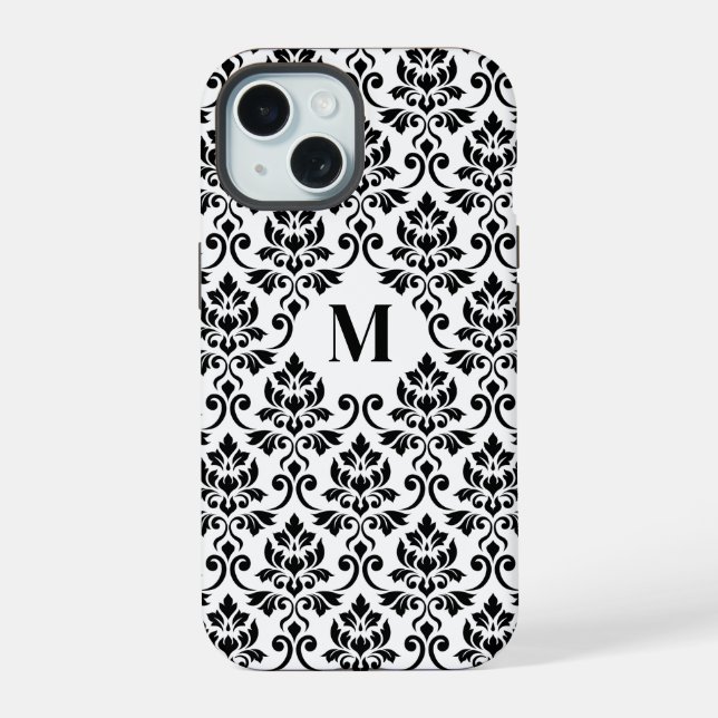 Padrão Preto Feuille Damask (Personalizado) (Verso)