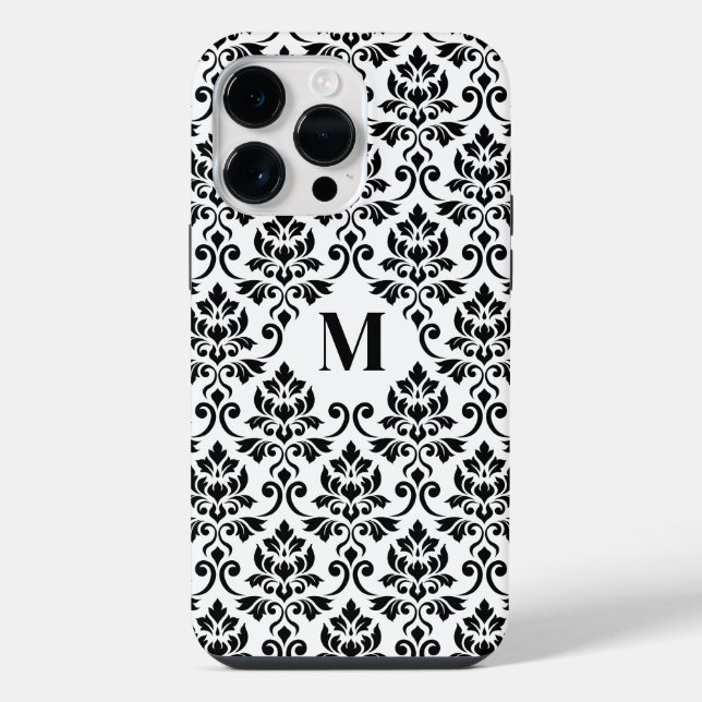 Padrão Preto Feuille Damask (Personalizado) (Verso)