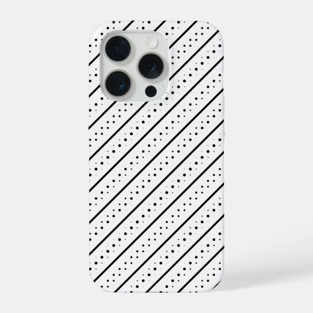 Padrão Preto Linhas Pontos Geometria (Verso)
