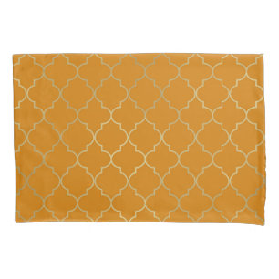 Padrão Quatrefoil Amarelo Açafrão & Dourado