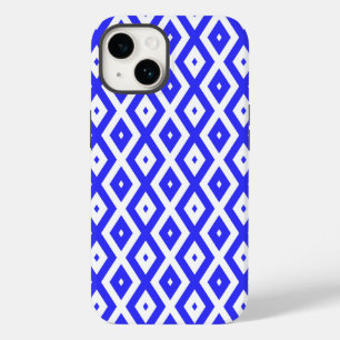 Padrão real de diamante azul e branco