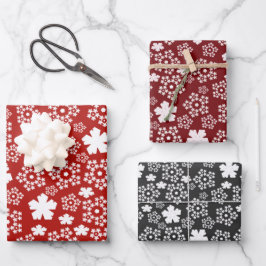 Padrão Red, Black & White Star & Snowflake