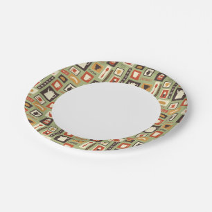 Padrão retrô com pratos de cozinha no café da m