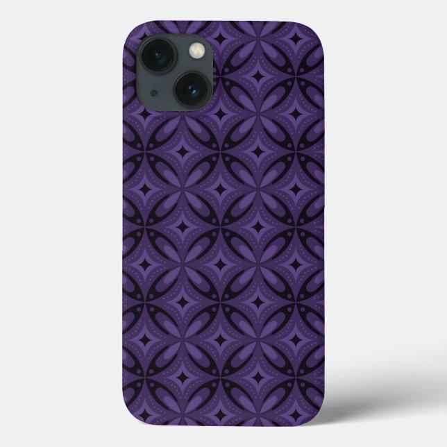 Padrão Retro de Cor Roxo Escuro (Verso)