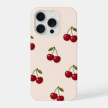 Padrão Retro de Fruta Cereja Vermelha