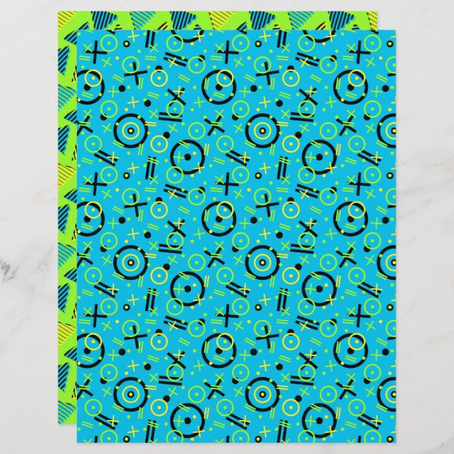 Padrão retrô de neon do anos 80/90 (Frente/Verso)