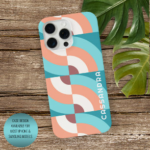 Padrão Retro Mod Verde Maresia Bege Personalizado