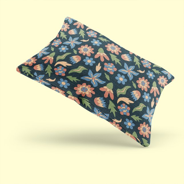 Padrão Retroativo das Flores do Groovy (Groovy Flowers Retro Pattern Pillow Case)