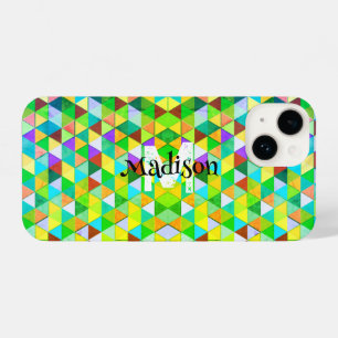 Padrão retrorgeométrico do triângulo legal neon Mo