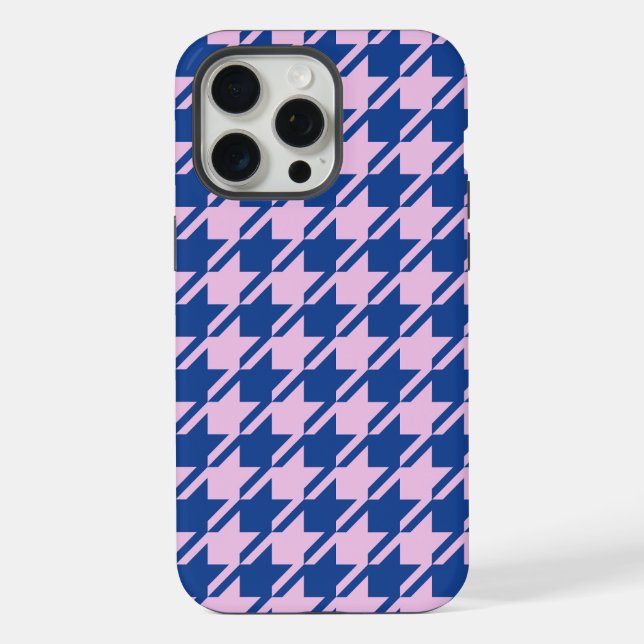 Padrão Rosa+Azul Xadrez Houndstooth (Verso)