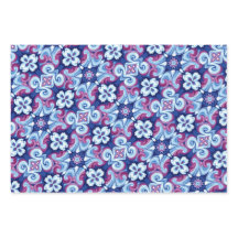 Padrão Rosa Malva, Safira e Azul Claro